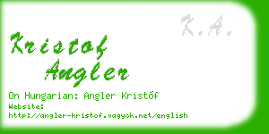 kristof angler business card